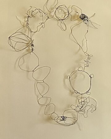 Necklace 1 made from wire sketches about freedom. Exhibited in Calheta Palads “Madrugada - Jewellery and
the politics of hope.